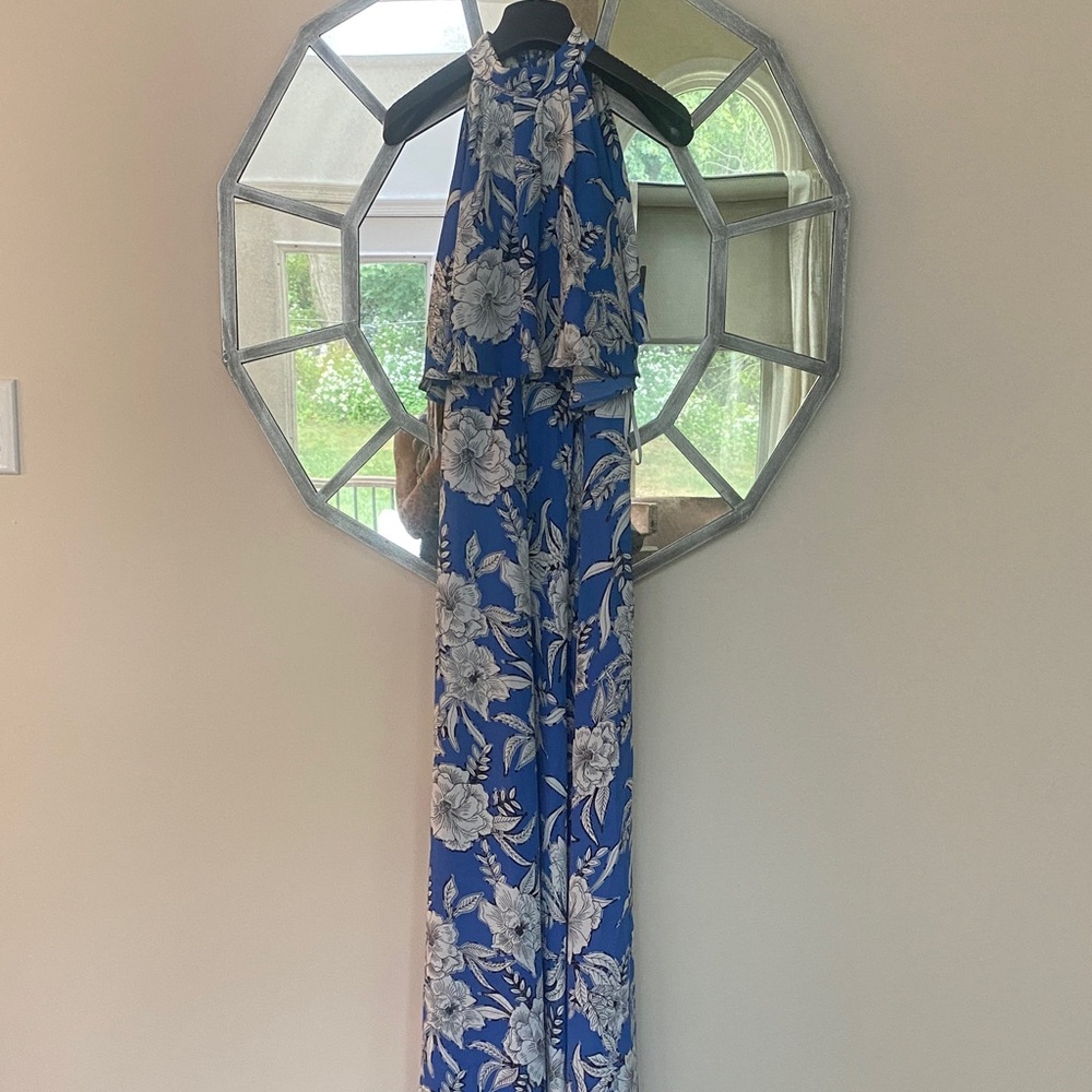 Lovers + Friends Blue and White Floral Dress